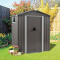 Vongrasig 5 x 3 x 6 FT Outdoor Storage Shed, Metal Tool Shed Clearance Garden Steel Shed with Side Window and Lockable Door Waterproof Tool Shed for Backyard Patio, Lawn (Gray) by Vongrasig