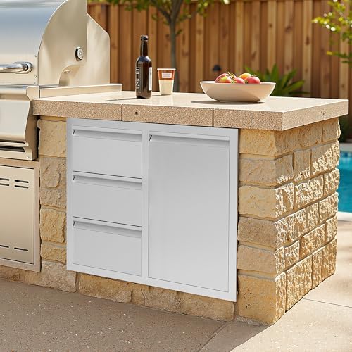 Jocisland 28-Inch Stainless Steel Outdoor Kitchen Drawer Cabinet - Image 2