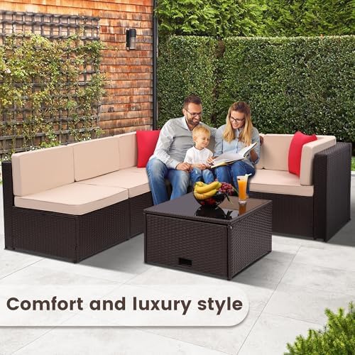 KROFEM 8 Piece Patio Furniture Set, Outdoor Modular Conversation Set - Image 3