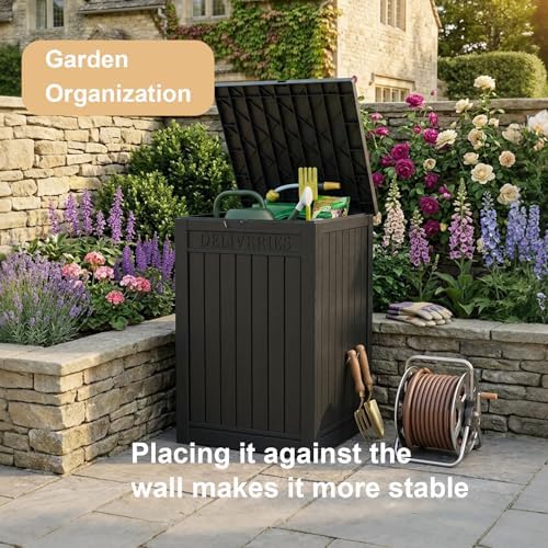PatioZen Package Delivery Box, Waterproof Outdoor Container Lockable, Black - Image 4