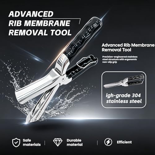 New Upgrade Rib Membrane Remover Stainless Steel Tool Kit, Ergonomic Handle for Easy Prep,Dishwasher Safe BBQ Accessory for Grilling and Cooking (Type-B) - Image 5