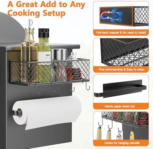 Ormeli 1 Pack Magnetic Storage Bin for Traeger with Paper Towel Holder - Image 4