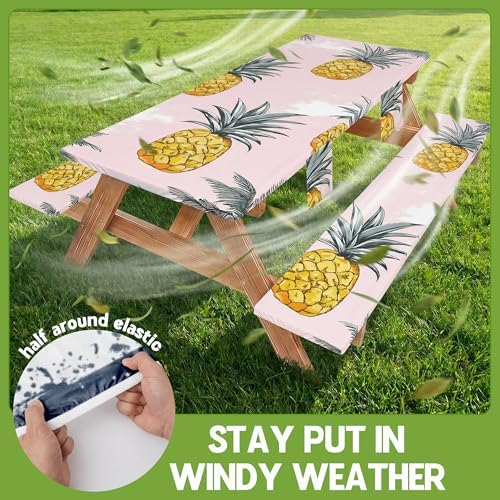 Picnic Table Cover with Bench Covers Elastic Tablecloth Camping Essentials Gear Table Cloth Outdoor Glamping Cool Fun Unique Ideas Birthday Camping Gifts for Mother Mama Mommy Mom from Daughter Son - Image 3