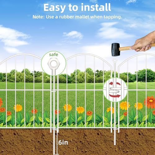 Decorative Garden Fence, 17in (H) x 30ft(L) No Dig Fence - Image 3