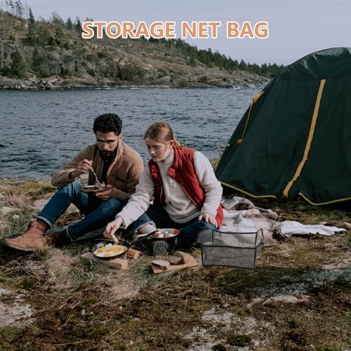 Toyvian Foldable Camping Table Storage Net for Campsites, Black - Image 5