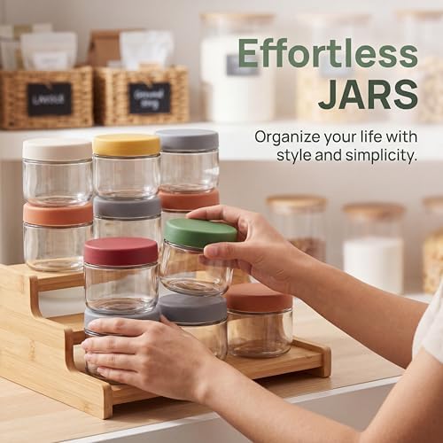 EONJOE 10 oz Small Glass Containers with Lids, Food Storage Jars, 6pk - Image 7