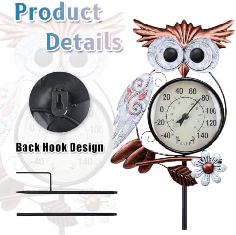 MUMTOP Outdoor Thermometer, Owl Outside Decor for Patio, Yard and Garden - Image 4