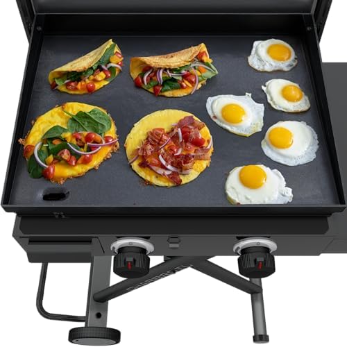 Charbroil 22" Performance Series Folding Cart 2-Burner Portable Propane Gas Griddle, Black - 463711223 - Image 2