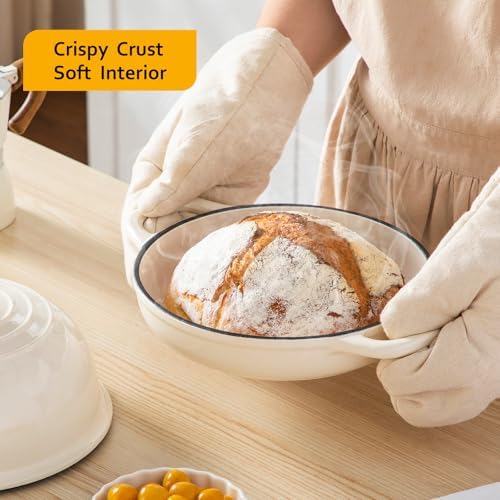 Velaze 5 QT Enameled Cast Iron Dutch Oven for Bread Baking with Dome Lid - Image 2