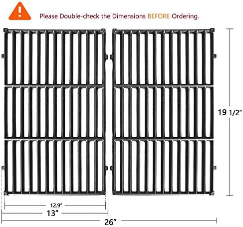 Hongso 7524 Grill Grates for Weber Genesis E-310 E-330, 19.5 x 12.9 in Each - Image 3