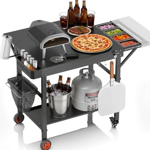 EUTRKei Grill Table, Pizza Oven Table, Grill Cart for Ooni Ninja Blackstone by EUTRKei