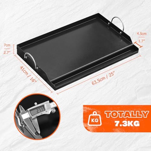 onlyfire 25" x 16" Ceramic Coated Non-Stick Flat Top Griddle Insert - Image 2