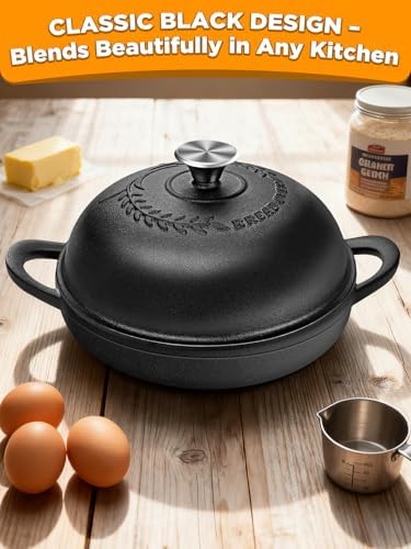 Dutch Oven Bread Baking Pot with Lid 6QT Cast Iron Design & Complete Sourdough Kit (Banneton Basket, Dough Tools, Silicone Sling) for Artisan Bread Making - Image 7