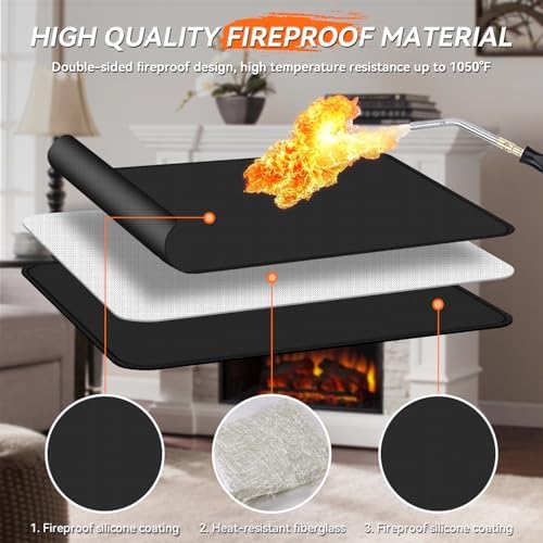 24"x42" Fireplace Mat - Fire Resistant Rug Under Grill Mat - Image 4