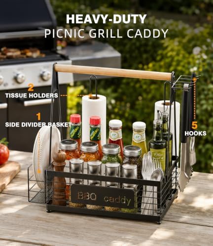 TJ.MOREE Grill Caddy BBQ Organizer for Grilling Tools & Supplies - Image 3