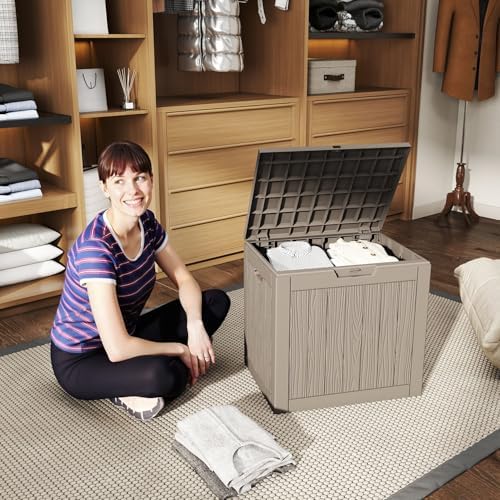 40 Gallon Resin Deck Box, Outdoor Storage Box, Waterproof UV Resistant Lockable，Weatherproof Organizer for Patio Furniture Cushions, Pool Accessories, Garden Tools, Indoor & Outdoor Use, Grey - Image 7