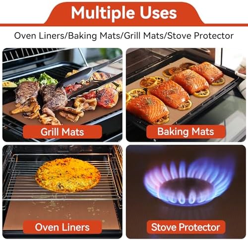Oven Liners for Bottom of Oven - 3 Pack Large Gas Stove Top Protectors, Reusable Oven Liner for Electric, Gas, Toaster Ovens, Grills - BPA & PFOA Free Keep Your Oven Clean Oven Mat - Image 3