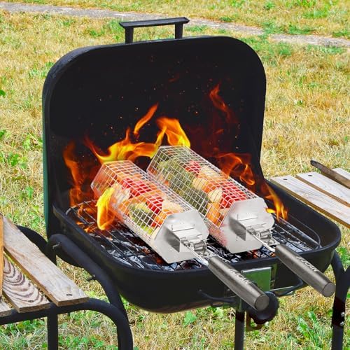 Grill Baskets Set, 2 PCS Stainless Steel Grill Baskets - Image 5
