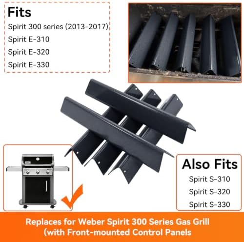 Spirit e310 7636 Flavorizer Bars & 69787 Grill Burner for Weber Spirit and Spirit II 300 Series E310 E320 E330 S310 S320 S330 68950 with Front Control, Grill Parts 15.3" Heat Plate, 18" Burner Tube - Image 6