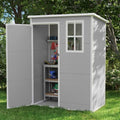 UDPATIO Outdoor Storage Shed 5x3 FT, Garden Resin Shed with Floor, Grey by UDPATIO
