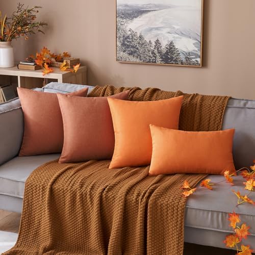 MIULEE Decorative Outdoor Pillow Covers Fall 16x16 Rust - Image 6