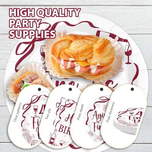 96Pcs Aging Like Fine Wine 40th Birthday Party Decorations Serves 24 - Image 6
