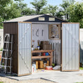4 x 6 FT Storage Shed with Floor Frame for Backyard, Brown by Unknown