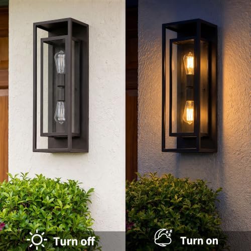 mirrea 24" Modern Outdoor Porch Wall Light, Oil Rubbed Bronze, 2 Pack - Image 5