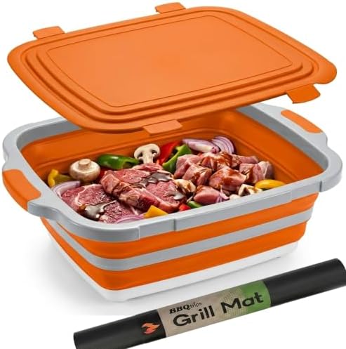 Collapsible BBQ Prep Tub with Locking Lid, Cutting Board & Wash Basin, 16L by ProBBQToolsFactoryDirect%EF%BC%81