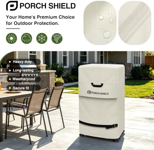 Porch Shield 30 inch Outdoor Smoker Cover 20W x 18D x 33H inch, Beige - Image 6