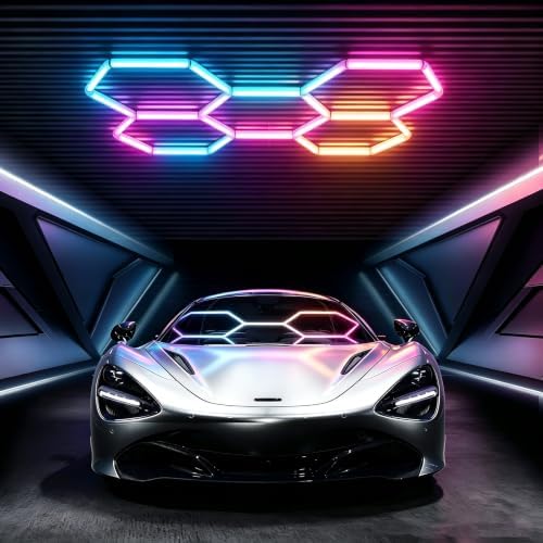 FERUERW Hexagon Garage Lights 5 Hex, App & Remote Control, DIY Color by FERUERW