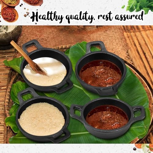 Ziliny 4 Pack Mini Cast Iron Skillets 4 x 4 x 1.2 Inch Cast Iron Pan - Image 6