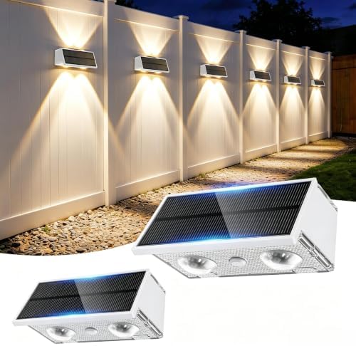 Solar Fence Lights Outdoor, 2 Pack Fence Solar Lights Waterproof by Unknown