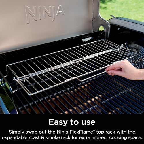 Ninja FlexFlame Expandable Roast & Smoke Rack for PG300, Steel, Holds 15lbs - Image 4