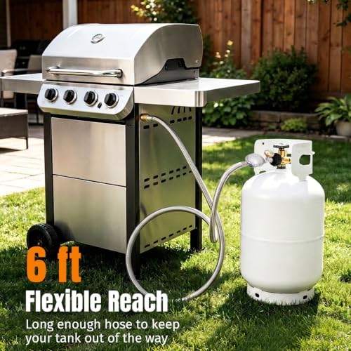 SHINESTAR 6FT Stainless Steel Braided Propane Regulator with Hose and Gauge - Image 7
