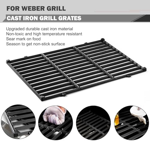 7638 Spirit Grill Grates Replacement for Weber Spirit II E-310 E-330 GS4 Grill Parts Weber Spirit E310 Grill Grate 300 Series 65906 Cooking Grids Weber Genesis Silver B C 1000 5000 Gold B C Part 17.5” - Image 4
