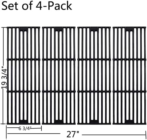 GasSaf 19 3/4 inch Grill Grates for Chargriller 5050 3001 3008 3030 4000 2121, King Griller 3008 5252, Char Griller Duo 5050 Parts Replacement, Cast Iron Grill Cooking Grid Grates 19-3/4 x 6-3/4 - Image 3