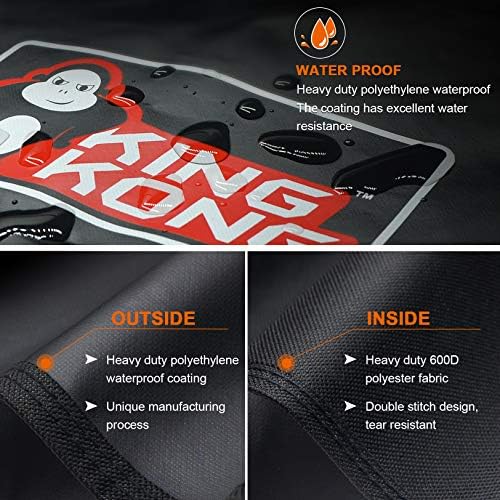Kingkong Gas Grill Cover | Fits Weber Genesis E & S Series, Char-Broil 4 Burner | Includes Grill Brush, Tongs & Thermometer - Image 4