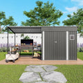 12x4FT Metal Lean-to Shed with Open-Sided Pergola, 4'x6' Outdoor Storage Shed & 6'x4' Hardtop Gazebo Combo, 2-in-1 Garden Storage Tool Shed for Patio, Backyard, Outdoor Organization Structure by GDFStudio