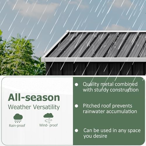 WKM 5X3 FT Outdoor Storage Shed Black - Image 4