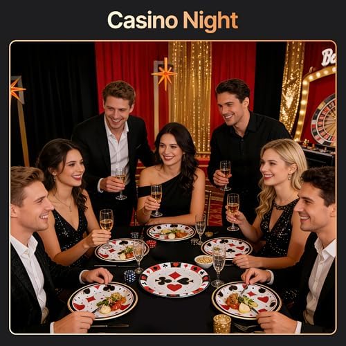 100 Pcs Disposable Casino Tableware Set for 25 Guests - Image 3