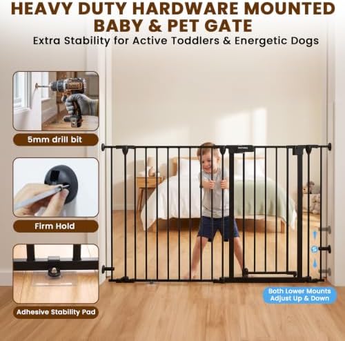 Mumeasy 150" Extra Wide Baby Gate, Play Yard Long Dog Gate for Doorways - Image 4