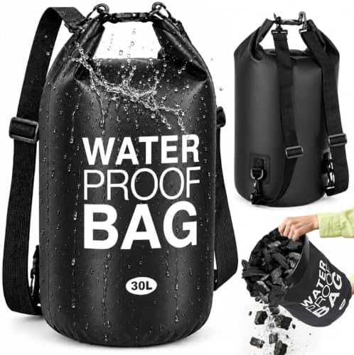 30LB Waterproof Wood Pellet Storage Containers, Charcoal Storage Bags with Buckle Seal and Dual Handles for Outdoor Grills by Unknown