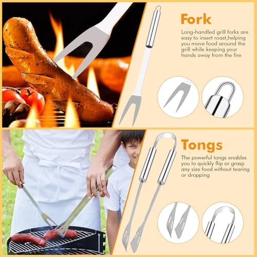 Grill Utensils Set,15 Pcs Stainless Steel BBQ Accessories Set - Image 3