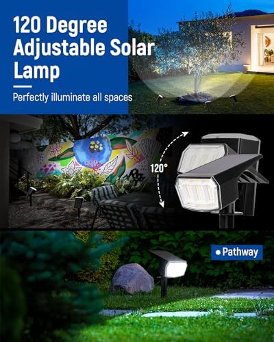 AUDERWIN Solar Spot Lights Outdoor Waterproof, 6 Packs, Cool White - Image 4
