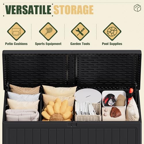 JUMMICO HDPE 270 Gallon Deck Box Double-Wall with Divider - Image 5