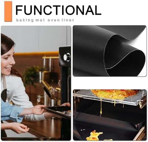 Oven Liners for Bottom of Oven - 5 Pack Large Heavy Duty Mats, 17”x25” Non-Stick Reusable Liner for Electric, Gas, Toaster Ovens, Grills - Kitchen Accessory to Keep Oven Clean (5, Black) - Image 6