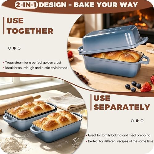 Cast Iron Loaf Pan with Lid, 9x5 Loaf Pans for Homemade Bread - Image 4