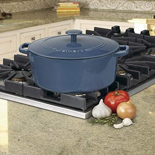 Cuisinart Chef's Classic Enameled Cast Iron Dutch Oven with Lid, Porcelain Enameled Interior, Oven Safe, Induction Compatible, 7-Quart, Round, Provencial Blue - Image 3