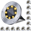 4.6 Inch Diameter Solar Ground Lights, Waterproof Solar Garden Lights, Outdoor Garden Waterproof Bright in-Ground Light, Landscape Lighting for Pathway,Yard,Lawn,Patio,Walkway (12 Pack Warm Light) by Rayolon